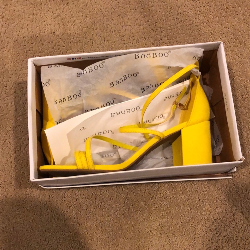 Bright yellow heels